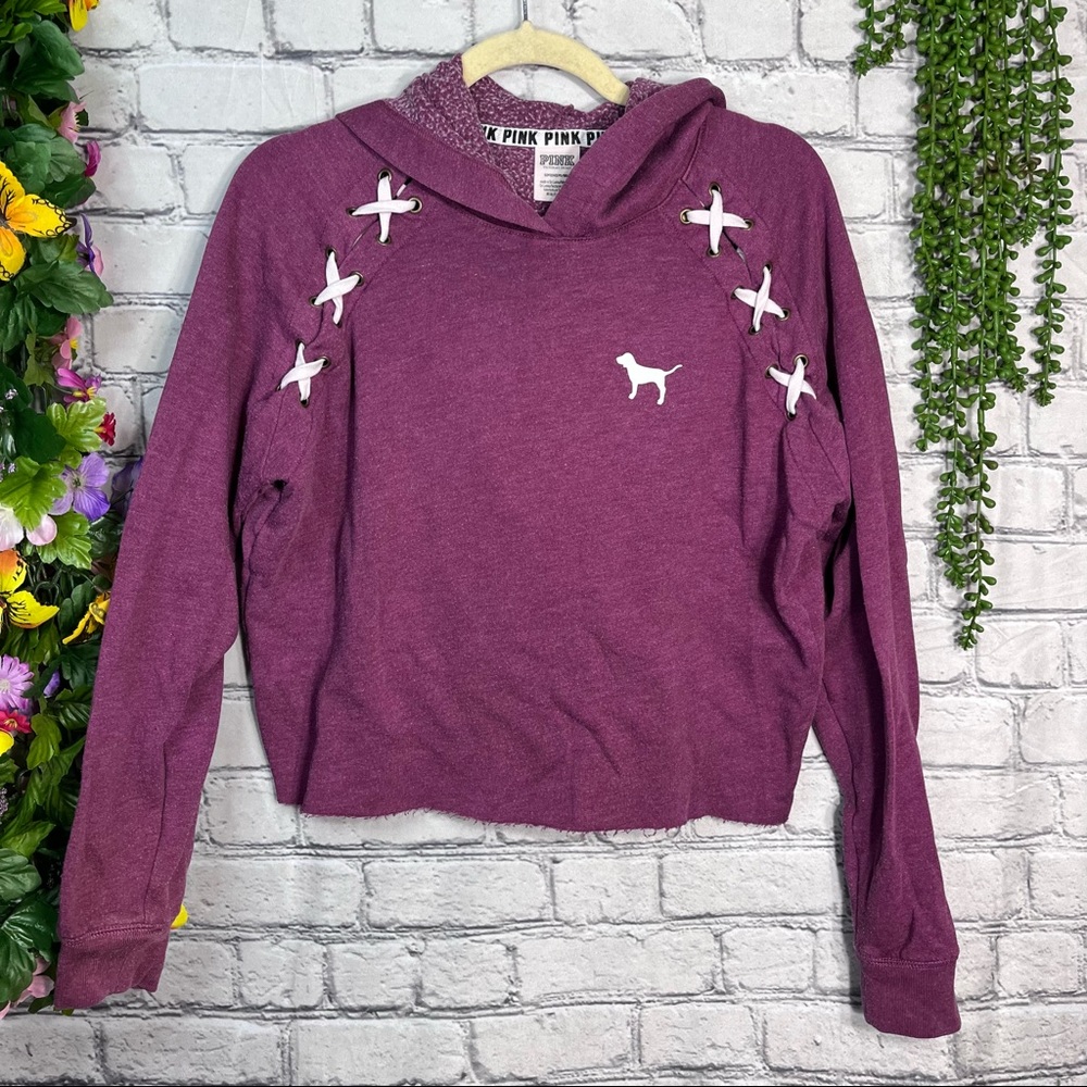 .!💙2/$40💙PINK Victoria's Secret Long Sleeve Hooded Pullover Sweater Size Small